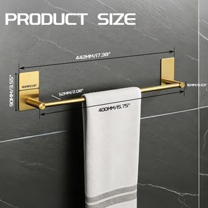 Stainless Steel Adhesive <b>Gold</b> Towel Bar No Drill Towel Rod Wall Mounted for Decorate Your Bathroom Multipurpose Available Sell - Product Image 2