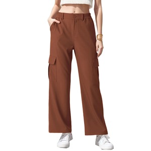 High Quality Designer Ladies Pant Cotton Woman Cargo Trousers Women's Sweat <b>Jogger</b> High Waist With <b>Stacked</b> Pant Trousers - Product Image 1