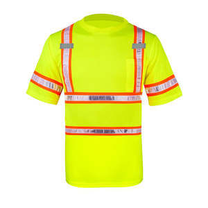 Camiseta de Seguridad Transpirable de Verano con Logotipo Personalizado, Cinta Reflectante de Alta Visibilidad Clase 2, Tela Fluorescente con Diseño de Ojo de Pájaro - Product Image 3