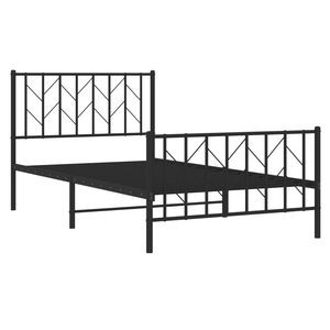 Estructura de Cama de Acero Resistente con Recubrimiento de Polvo Negro de 39.4 x 78.7 Pulgadas, Camas Metálicas - Product Image 4