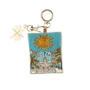 Handmade Palm Tree Beaded Keychain Tropical <b>Bag</b> Charm <b>Key</b> <b>Ring</b> - Product Image 3