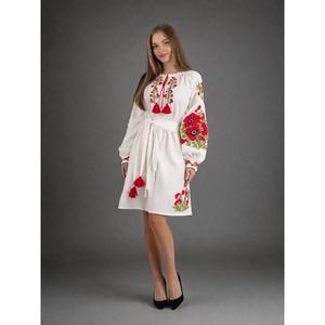 Vestido de Mujer Estilo Ucraniano con Bordado Floral Folclórico, Corte en A, Cintura Natural, Color Negro - Product Image 2