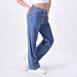 Jeans Holgados de Corte Recto para Mujer, con Bolsillos Delanteros y Traseros, Proveedor Directo de Fábrica, Jeans Holgados de Cintura Alta para Mujer - Product Image 6