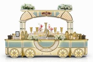 King International Modern Classic Luxury Illuminated Stainless Steel Buffet Counter <b>Decorative</b> <b>Arch</b> Frame for Hotel Restaurant - Product Image 5
