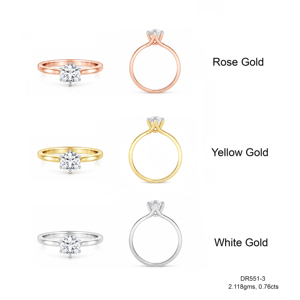 แหวนหมั้นเพชรทรงกลมสีโรสโกลด์คุณภาพสูง ผลิตในห้องปฏิบัติการ ได้รับการรับรองจาก IGI ระดับ VVS-VS ชุบทอง เหมาะสำหรับงานแต่งงานและงานเลี้ยง  งานจิวเวลรี่ชั้นดี - Product Image 1