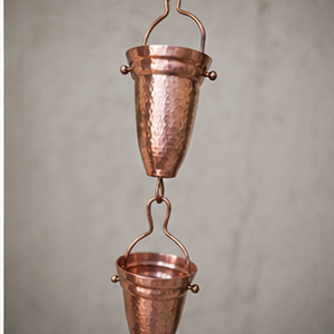 Copper Hanging Rain Chain Double Tier Outdoor Garden Decoration Simple Style - Product Image 6