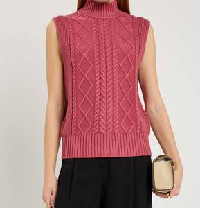 Pull sans manches tricoté directement de l'usine - Pull d'hiver personnalisé - Haut en maille douce de haute qualité pour femme, respirant - Product Image 4