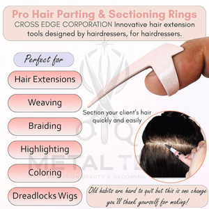 Custom Hair Parting & Sectioning Ring Stainless Steel Finger <b>Tool</b> For Braiding Hair Pick For Precise Durable Hair Styling Use - Product Image 4