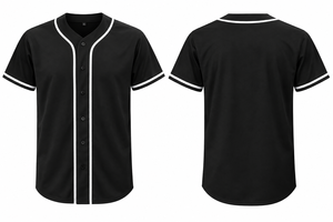 Maillot de baseball noir pour hommes, uniforme de softball à manches courtes, col en V, 100% Polyester, séchage rapide, nom et numéros d'équipe personnalisés - Product Image 5