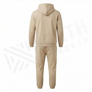 Ensemble de survêtement à capuche pour homme, couleur unie, manches longues, sweat-shirt et pantalon décontractés, en coton respirant, vêtements d'automne - Product Image 2