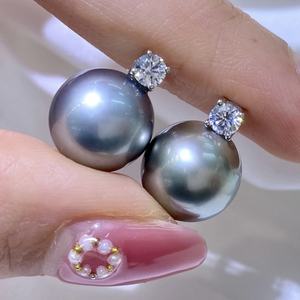 Collar de Oro Natural G18k con Perlas Púrpuras Misteriosas de 10-9mm y Perlas Púrpuras Edison de 5-6mm, Viene con Caja de Regalo - Product Image 3