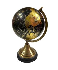 Globe terrestre rotatif en aluminium fait main avec support, design Art Déco, pour la maison, le bureau, cadeau pour enfants et adultes - Product Image 4