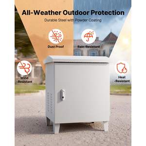 Cabinet d'aération de bassin extérieur résistant aux intempéries 16,9 x 19,7 x 22,8 Boîte d'aération de jardin aquatique Ventilateur de refroidissement Prise de courant CA Convient à la plupart - Product Image 5