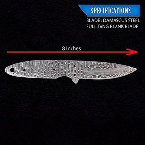 Cuchillo de hoja en bruto de acero al carbono 1095 para bricolaje, hoja fija EDC con punta caída, kit de hojas en bruto personalizadas OEM, hoja completa para bushcraft y caza, 3mm - Product Image 3