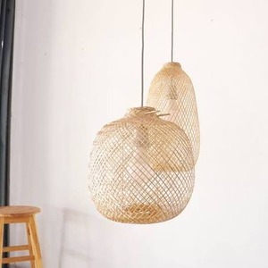 Lampe suspendue en bambou naturel, abat-jour en bambou tissé à la main, décoration d'intérieur, fabriqué au Vietnam par KingCraftViet - Product Image 4