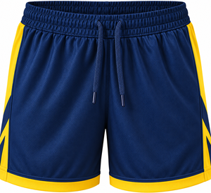 Ensemble de maillot de football personnalisé jaune et bleu marine à manches courtes, uniforme de football sublimé avec short assorti - Product Image 4