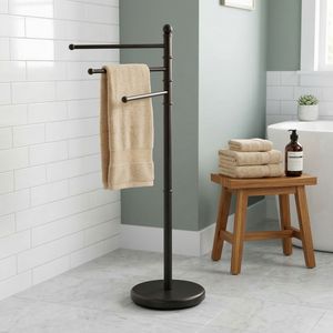 Toallero de hierro fundido de primera calidad para el hogar MIT, estante de accesorios de baño de grano de madera, decoración moderna para el hogar, estante de accesorios de baño DIY - Product Image 1