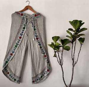 Elegant 100% Cotton Pyjama Palazzo Pants for Women Soft Woven Sleepwear Breathable Rayon <b>Crepe</b> Casual Home Use for Summer Season - Product Image 1