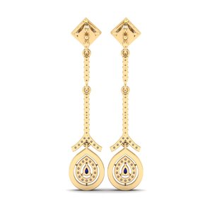 Reyes ขายส่งราคา14K แข็งทอง IGI ได้รับการรับรองจากเพชรห้อยต่างหูพลอยสีฟ้าธรรมชาติตามสั่ง - Product Image 4