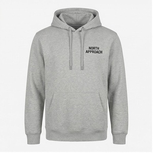 เสื้อฮู้ดผู้ชาย North Approach สีเทา ผ้าฝ้ายเฟรนช์เทอร์รี่ สไตล์ลำลอง มีกระเป๋าหน้า ทรงปกติ เหมาะสำหรับใส่ในฤดูใบไม้ร่วง - Product Image 1