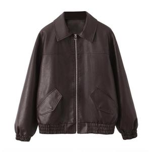 Chaqueta de Motociclista Personalizada para Mujer, de Cuero Vacuno Vintage, con Logotipo Bordado y Etiqueta Personalizada de Fábrica, Venta al Por Mayor - Product Image 2