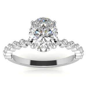 แหวนเพชรสวยงาม 18k/22k เพชรเลี้ยงในห้องปฏิบัติการทรงรี และแหวนเพชรสำหรับงานหมั้นสำหรับงานปาร์ตี้ - Product Image 1