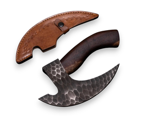 Cuchillo para Pizza Estilo Vikingo, Forjado a Mano, Personalizado, OEM, con Mango de Madera de Palisandro, Acero con Alto Contenido de Carbono, 9 Filos de Corte - Product Image 1