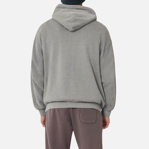 Vente en gros – Nouveau sweat à capuche 100 % coton anti-rétrécissement pour homme, jaune, coupe oversize, vêtement d'hiver épais avec broderie et motif uni – Collection 2025 - Product Image 4