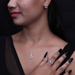 Conjunto de Joyería de Plata 925 con Amatista para Mujer, Set de Regalo con Colgante y Pulsera, con Sello 925, Conjunto de Joyería Moderno - Product Image 5