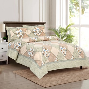 Elegante Juego de Sábanas y Fundas de Almohada de 3 Piezas, 100% Algodón, Estampado a Mano con Diseño Floral, 300 Hilos, Resistente a la Decoloración - Product Image 1