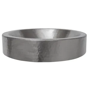 Handmade Ceramic Round Dessert <b>Plate</b> American Style Minimalist Design Solid Color Silver Plated <b>Surface</b> Party Crafted Bowl - Product Image 2