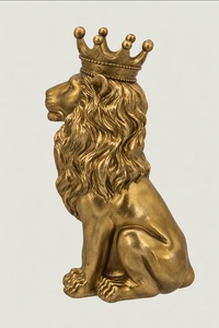 Nouvelle Statue Tête de Lion Dorée Creuse en Résine, Art Déco, Ornements Muraux Décoratifs pour la Maison, Remerciement et Valeur de l'Appréciation - Product Image 3