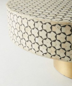 Table basse moderne en os incrusté, faite à la main, écologique, design unique, charme intemporel, caractéristiques réglables, marque F S INTERNATIONAL - Product Image 2