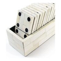 Jeu de dominos en pierre polie de couleur personnalisée, fait à la main, pour enfants et famille, jeu à domicile, best-seller 2025