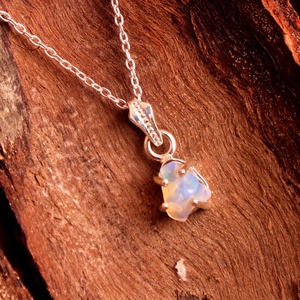 Christmas Special Ethiopian <b>Opal</b> Gemstone Rough <b>Pendant</b> 925 Sterling Silver Handmade Jewelry Silver Charm <b>Pendant</b> Gift for Her - Product Image 4