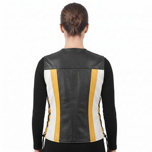 Fashion <b>Women</b> Leather Waistcoat Female Side Lace Leather <b>Waist</b> <b>Coat</b> Girls Zip-Up Leather Streetwear Wear Vest - Product Image 2