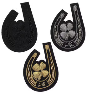 Broche de Lujo con Hilo de Oro de la India, Parche Bordado a Mano con Trabajo en Oro, Colores y Formas Personalizadas, Servicio OEM para Chaquetas, Bolsos y Sombreros - Product Image 1