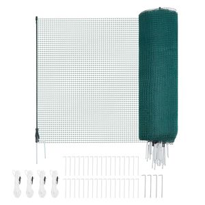 "Garden Safety Netting 3 X 164 FT <b>Plastic</b> <b>Mesh</b> Fencing with Double Spike Stakes & Guy Rope" - Product Image 1