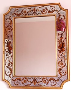 Espejo de cristal Eglomisé, 75 x 60 cm - Product Image 3