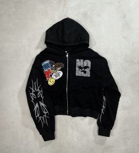 Sweat à capuche unisexe avec appliques, sérigraphie, fermeture éclair, cordon de serrage, meilleure qualité, logo et couleur personnalisés - Product Image 2