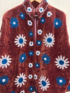 Handmade Floral Velvet Suzani Embroidered <b>Reversible</b> Jacket Boho Chic Ethnic Vintage Style Outerwear Wholesale Bohemian <b>Coat</b> - Product Image 4