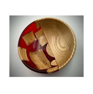 Bol en bois et résine époxy fait main contemporain, sans BPA, écologique, pour servir des fruits, pièce maîtresse décorative pour mariages et cadeaux - Product Image 3