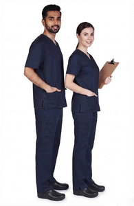 Unisex 2-Piece Doctors Nurses <b>Scrub</b> <b>Set</b> Medical <b>Scrub</b> <b>Set</b> for Nurses Hospital Uniform V-Neck 2 Pockets Shirt Jogger Pants Unisex - Product Image 4