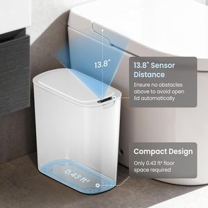 Cestino per Rifiuti da Bagno Intelligente da 2,6 Galloni con Coperchio Senza Contatto - Product Image 3