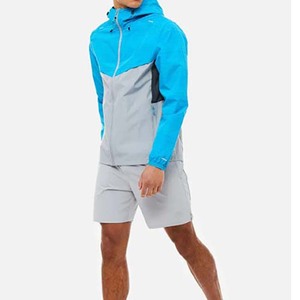 ชุดวินด์เบรกเกอร์ออกแบบโลโก้เองสำหรับผู้หญิง ชุดเซ็ตเสื้อฮู้ดและกางเกงขาสั้น ผ้าไนลอนโพลีเอสเตอร์ ลายเรียบ มีฮู้ดสำหรับฤดูหนาว - Product Image 5