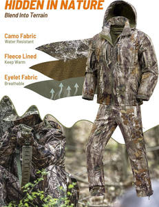 Fabricant OEM de combinaisons de chasse en Chine, camouflage tactique, tissu respirant et isolant, protection UV, pour adultes, hommes - Product Image 5