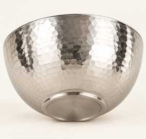 Premium Hammered Stainless <b>Steel</b> <b>Bowl</b> for Serving Fruits Snacks Salad and Dining Table Decor by Indian Metalware Exporter - Product Image 2