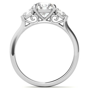Bague Trio en Moissanite, Argent Sterling 925 Plaqué Or Blanc, Sertissage à Griffes de Luxe, Bague de Fiançailles, Cadeau d'Anniversaire, de Promesse ou de Mariage - Product Image 4