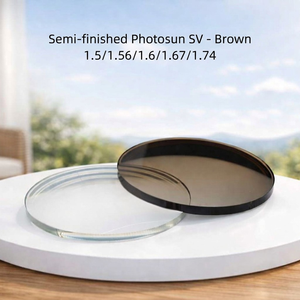 Lentes Ópticas Semiterminadas de Visión Única SFSV 1.56 Esféricas Fotocromáticas Photosun Sin Recubrimiento (UC) Marrón/Gris - Product Image 2