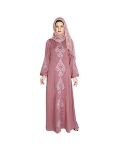 Abaya en lin moderne et modeste pour femmes, vêtements formels décontractés de Dubaï, robe musulmane courte de Turquie - Product Image 4